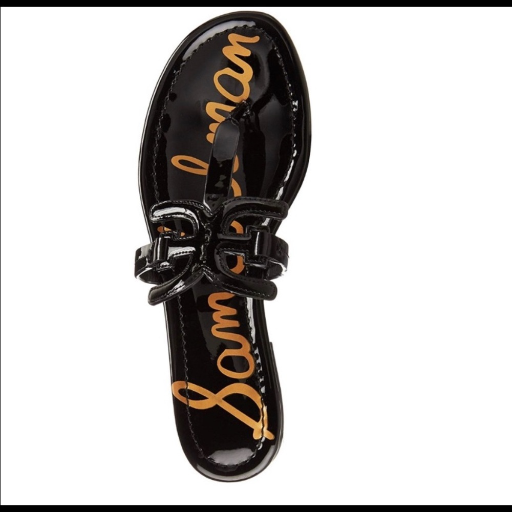 New Sam Edelman Carter Black Thong Patent 6M
